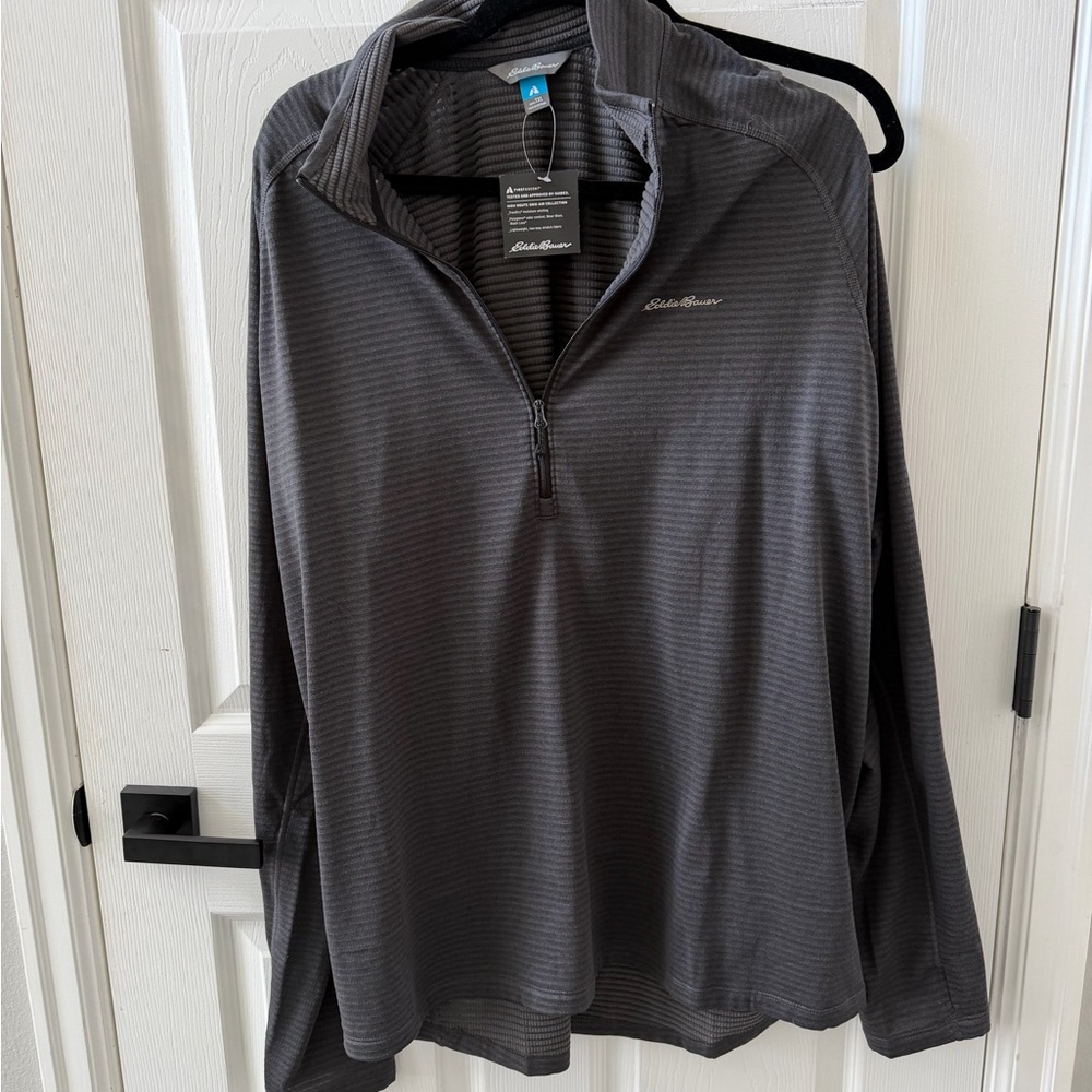 Eddie Bauer Gray Quarter-Zip Pullover